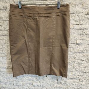 NWOT Ann Taylor Loft Casual Tan Beige Double Kick Pleat Skirt SIZE 10